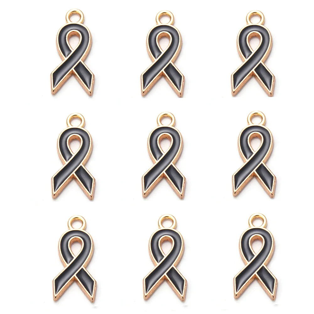 10pcs/lot Breast Cancer Awareness Ribbon Pendant Pink Ribbon Charm Pendants DIY Accessories for Women Jewelry Necklace Bracelet