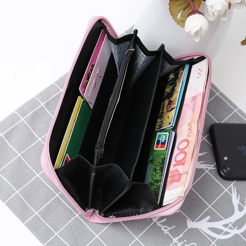 Ethnic Style Embroidery Ladies Wallets Rose Pattern Long Clutch Cloth Money Bag Large Capacity Phone Pocket Women Coin Purse