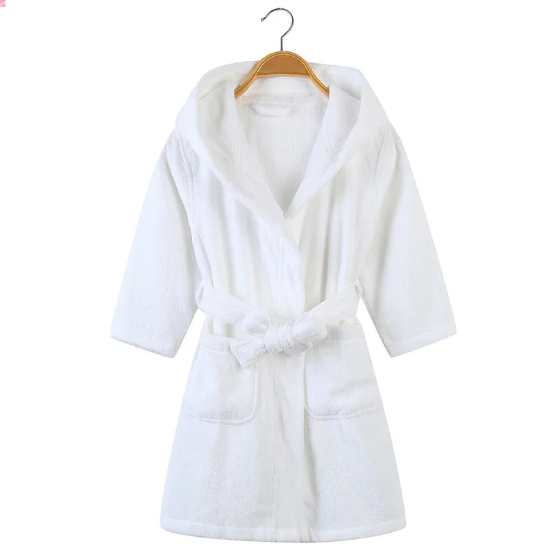 100% Cotton Toweling Terry Robe Kids Cartoon Robe Boy&Girls Hooded Robe Winter Warm Bathrobe Soft Sleeprobe Kids Casual Homewear