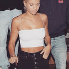 2024 New Fashion Women Spaghetti Strap Crop Top Sexy Bodycon Sleeveless Cami Tube Top Basic Plain Camisole