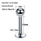 10Pcs/20Pcs/50Pcs G23 Titanium Labret Piercing Internal & External Design Lip Piercing Labret Stud Cartilage Helix Piercing