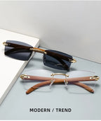 2024 Sqaure Brand Designer Sunglasses Men Women Sun Glasses Wood Frames Rimless Black Eyeglasses Fashion Eyewear Gafas De Sol