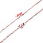 AHKNORMAILCUI 5pcs/Lot Stainless Steel 1 1.5 2mm Rolo Link Chain Necklace Gold 40 45 50 60CM Long Chain Lobster Clasp Necklace
