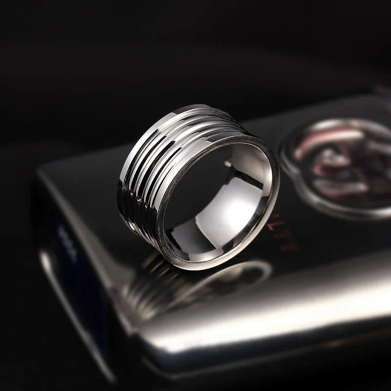10MM Wide Trendy Stainless Steel Ring For Woman And Man