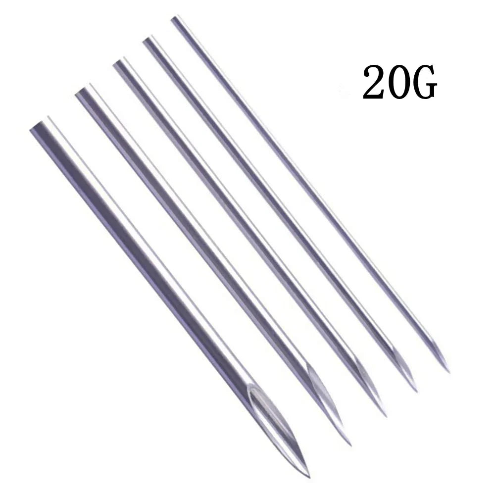 100/50/5pcs Disposable Piercing Needles 12G 14G 16G 18G 20G Ear Nose Navel Nipple Sterile Piercing Needle Permanent Makeup Tools
