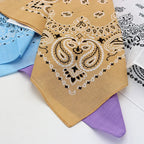 55CM Square Scarf  Women Spring Soft Color White Blue Purpel Khaki Paisley Cotton Headband Hip-hop Men Bandana