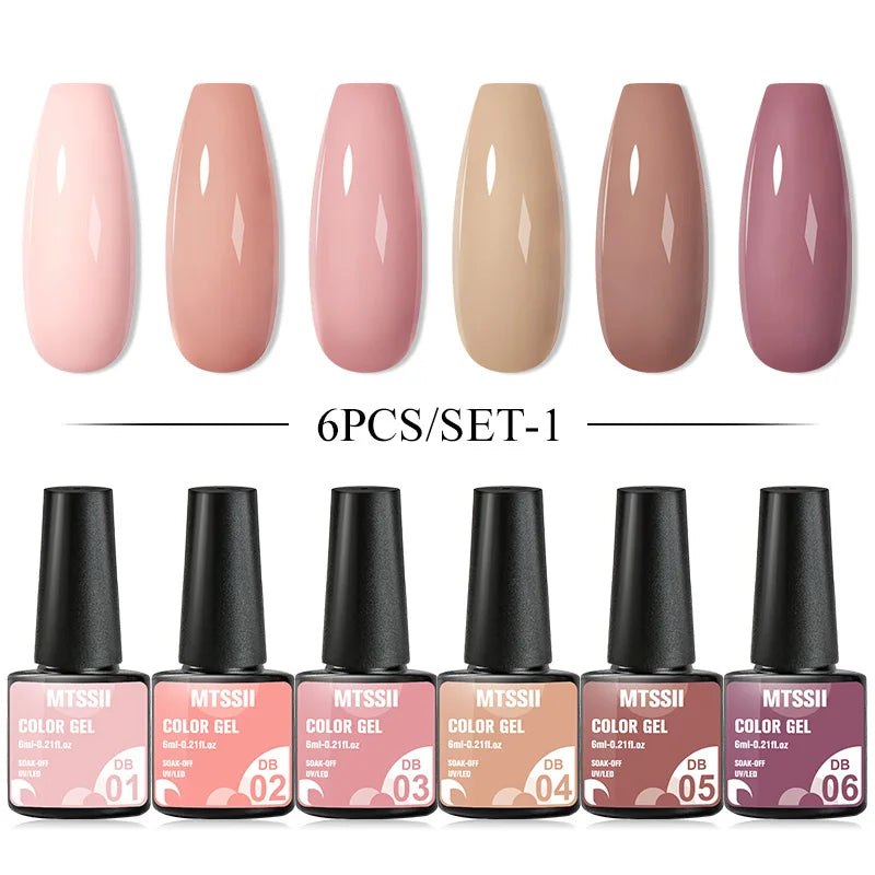 10PCS/Set Gel Nail Polish Set 125 Colors Glitter Semi Permanent Hybrid Gel Varnishes Base Top Coat Soak Off UV LED Nail Art Gel