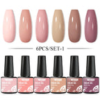 10PCS/Set Gel Nail Polish Set 125 Colors Glitter Semi Permanent Hybrid Gel Varnishes Base Top Coat Soak Off UV LED Nail Art Gel