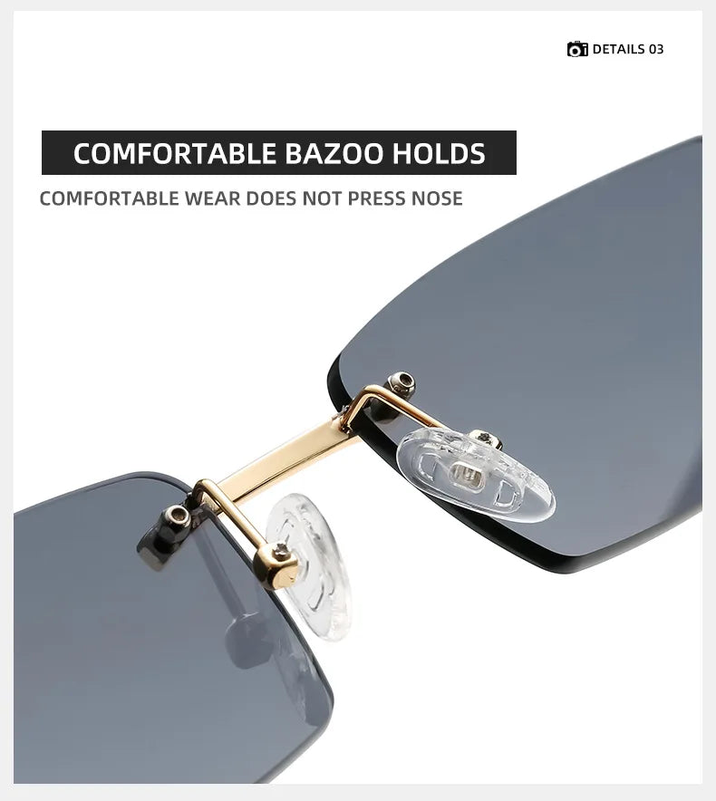 2024 Sqaure Brand Designer Sunglasses Men Women Sun Glasses Wood Frames Rimless Black Eyeglasses Fashion Eyewear Gafas De Sol