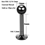 10Pcs/20Pcs/50Pcs G23 Titanium Labret Piercing Internal & External Design Lip Piercing Labret Stud Cartilage Helix Piercing