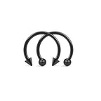 2pcs Stainless Steel Nose Hoop Ring Septum Rings Lip Studs Nostril Earrings Circular Tragus Ear Piercing Horseshoe Body Jewelry