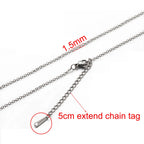AHKNORMAILCUI 5pcs/Lot Stainless Steel 1 1.5 2mm Rolo Link Chain Necklace Gold 40 45 50 60CM Long Chain Lobster Clasp Necklace