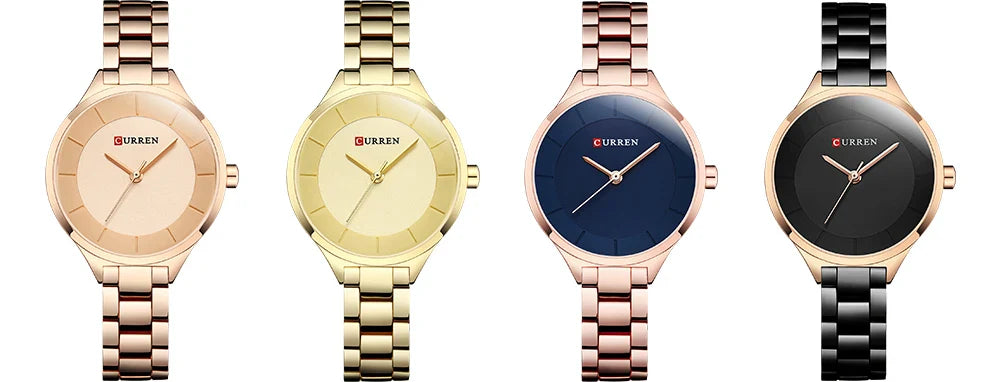 Curren 9015 Women Watches Luxury Gold Black Full Steel Dress Jewelry Quartz Watch Ladies Fashion Elegant Clock Relogio Feminino