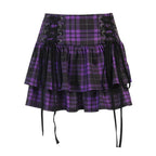 Black Checkered Women's Gothic Skirt Women Pleated Plaid Skirts Spring Autumn Girl Hip Hop Female Punk Goth Mini Skirt Clubwear
