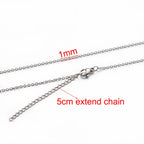 AHKNORMAILCUI 5pcs/Lot Stainless Steel 1 1.5 2mm Rolo Link Chain Necklace Gold 40 45 50 60CM Long Chain Lobster Clasp Necklace