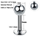 10Pcs/20Pcs/50Pcs G23 Titanium Labret Piercing Internal & External Design Lip Piercing Labret Stud Cartilage Helix Piercing