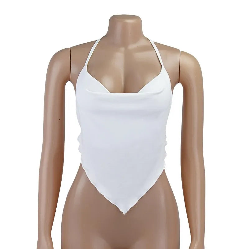 2023 Women Sexy Retro Crop Tops Purple Halter Backless Corset Tops Summer Sleeveless Tie Up Camisoles Wrap Bust Vest Y2k Clothes