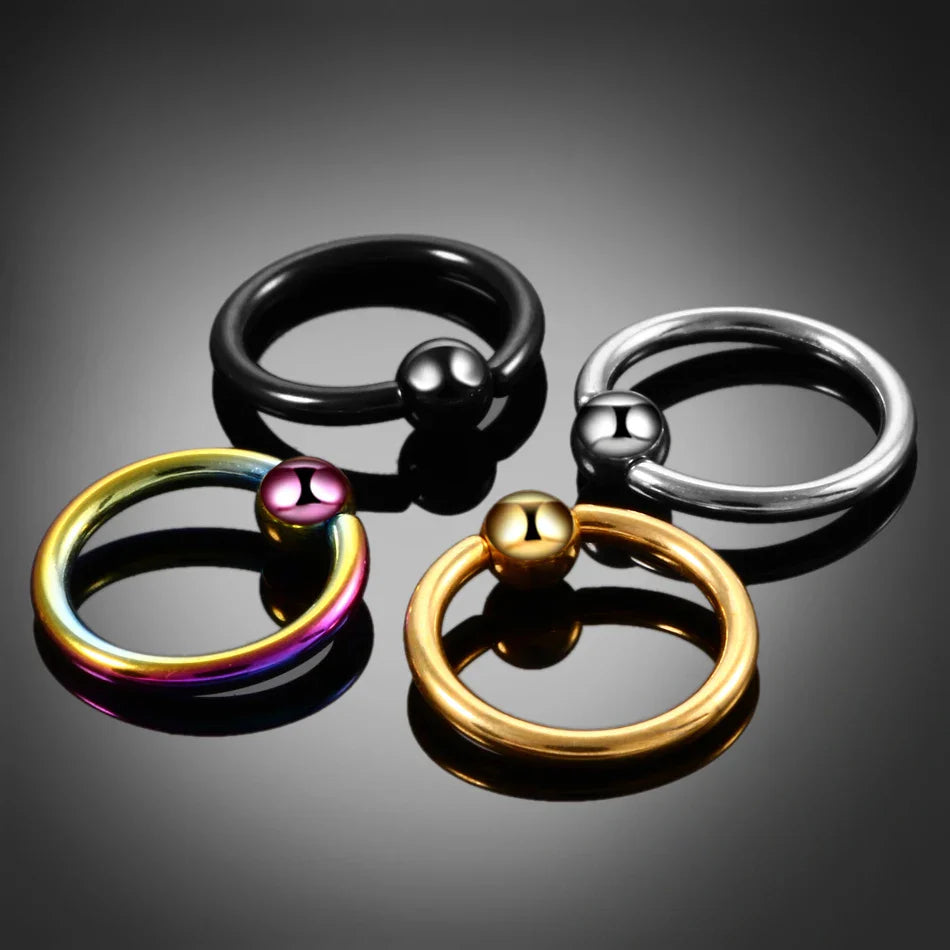 1Pc Titanium Nose Piercing Earrings Anodized Captive Bead Rings 16G Septum Hoop Ring Helix Daith Cartilage Tragus Earrings