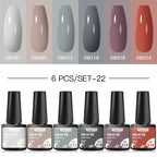 10PCS/Set Gel Nail Polish Set 125 Colors Glitter Semi Permanent Hybrid Gel Varnishes Base Top Coat Soak Off UV LED Nail Art Gel