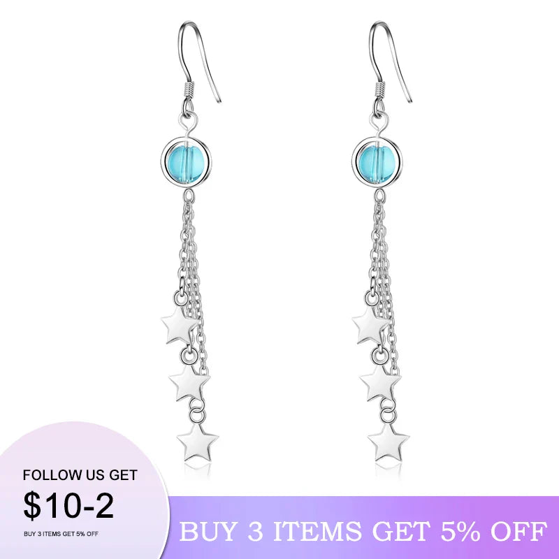 2020 NEW HOT SALE 100% Real 925 Sterling Silver Crystal Circle Earring For Women Making Jewelry Gift Wedding Party Engagement