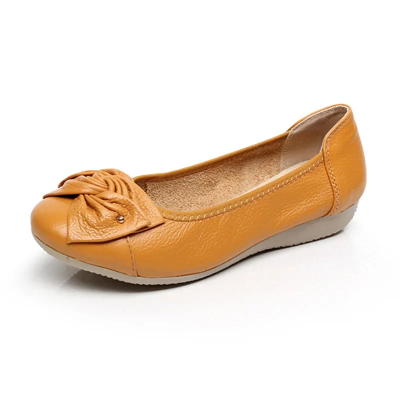 EOFK Women Ballet Flats Genuine Leather Shoes Spring Soft Casual Comfy Ballerina Flat Ladies Shallow Slip On Female Loafers