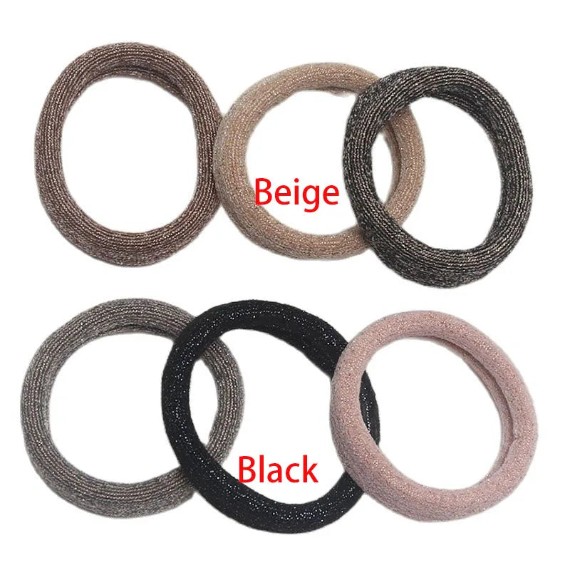 6PCS Women Glitter Hair Scrunchies Girls Elastic Hair Rubber Bands Hair Holder/Gum Hair Accessories Ponytail Hair Holders