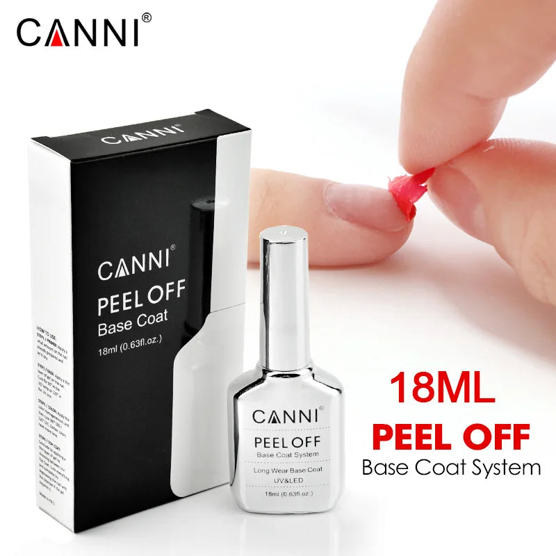 CANNI New 18ml Long Wear No-wipe Bright Topcoat Peeloff Base coat 5g Crystal Magnetic Cat Eye Gel Sparkling Glitter Varnishe