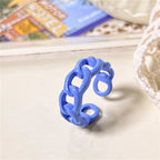 2022 Summer Colorful Ring Set Wholesale Fashion Geometric Chain Candy Color Irregular Opening Rings Women Party Finger Jewelry