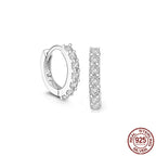 2020 NEW HOT SALE 100% Real 925 Sterling Silver Crystal Circle Earring For Women Making Jewelry Gift Wedding Party Engagement