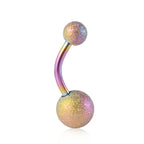 1Piece Surgical Steel Anodized Belly Button Rings Matte Balls Navel Studs Banana  Curved Barbell Body Piercing Jewelry 14g