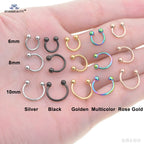 1Pc Moon Ball Smile Piercing Tooth, Labret Nose Ring, Conch Earrings, Nipple Genital Jewelry, Helix Tragus Piercing 1.2x6/8/10mm