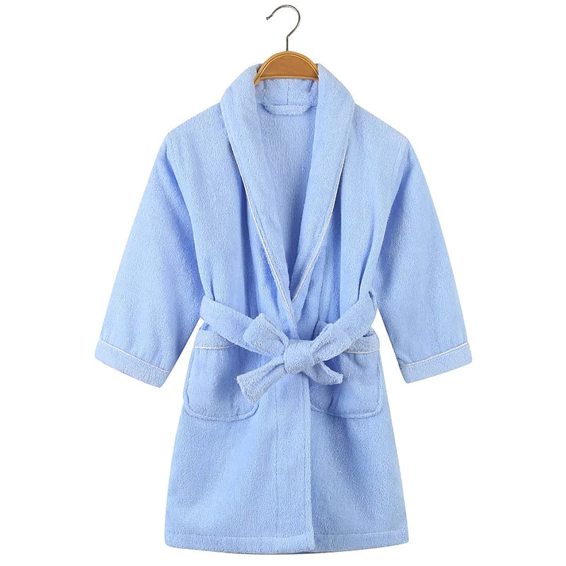 100% Cotton Toweling Terry Robe Kids Cartoon Robe Boy&Girls Hooded Robe Winter Warm Bathrobe Soft Sleeprobe Kids Casual Homewear