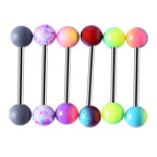 6PCS Stainless Steel Glorious Tongue Ring Bulk 14G Nipple Piercing Bar Lot Glitter Tongue Piercing Set Barbell Piercing Jewelry
