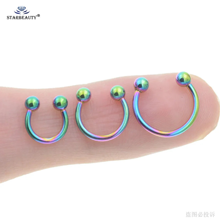 1Pc Moon Ball Smile Piercing Tooth, Labret Nose Ring, Conch Earrings, Nipple Genital Jewelry, Helix Tragus Piercing 1.2x6/8/10mm