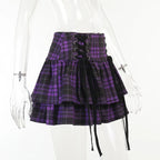 Black Checkered Women's Gothic Skirt Women Pleated Plaid Skirts Spring Autumn Girl Hip Hop Female Punk Goth Mini Skirt Clubwear