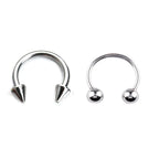 2pcs Stainless Steel Nose Hoop Ring Septum Rings Lip Studs Nostril Earrings Circular Tragus Ear Piercing Horseshoe Body Jewelry