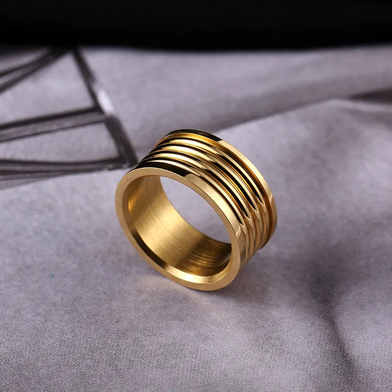 10MM Wide Trendy Stainless Steel Ring For Woman And Man