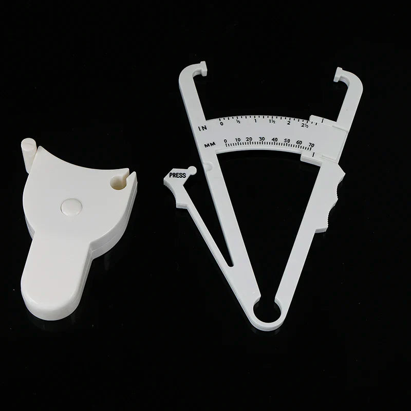 2Pcs/Set White PVC Body Fat Caliper Measure Tape Tester Fitness For Lose Weight For Body Building Portable Fitness Equipmnet