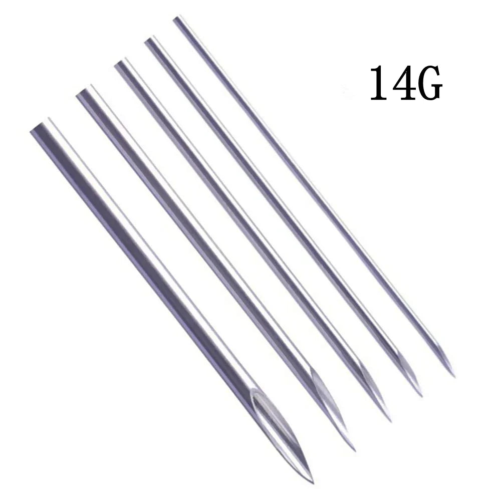 100/50/5pcs Disposable Piercing Needles 12G 14G 16G 18G 20G Ear Nose Navel Nipple Sterile Piercing Needle Permanent Makeup Tools