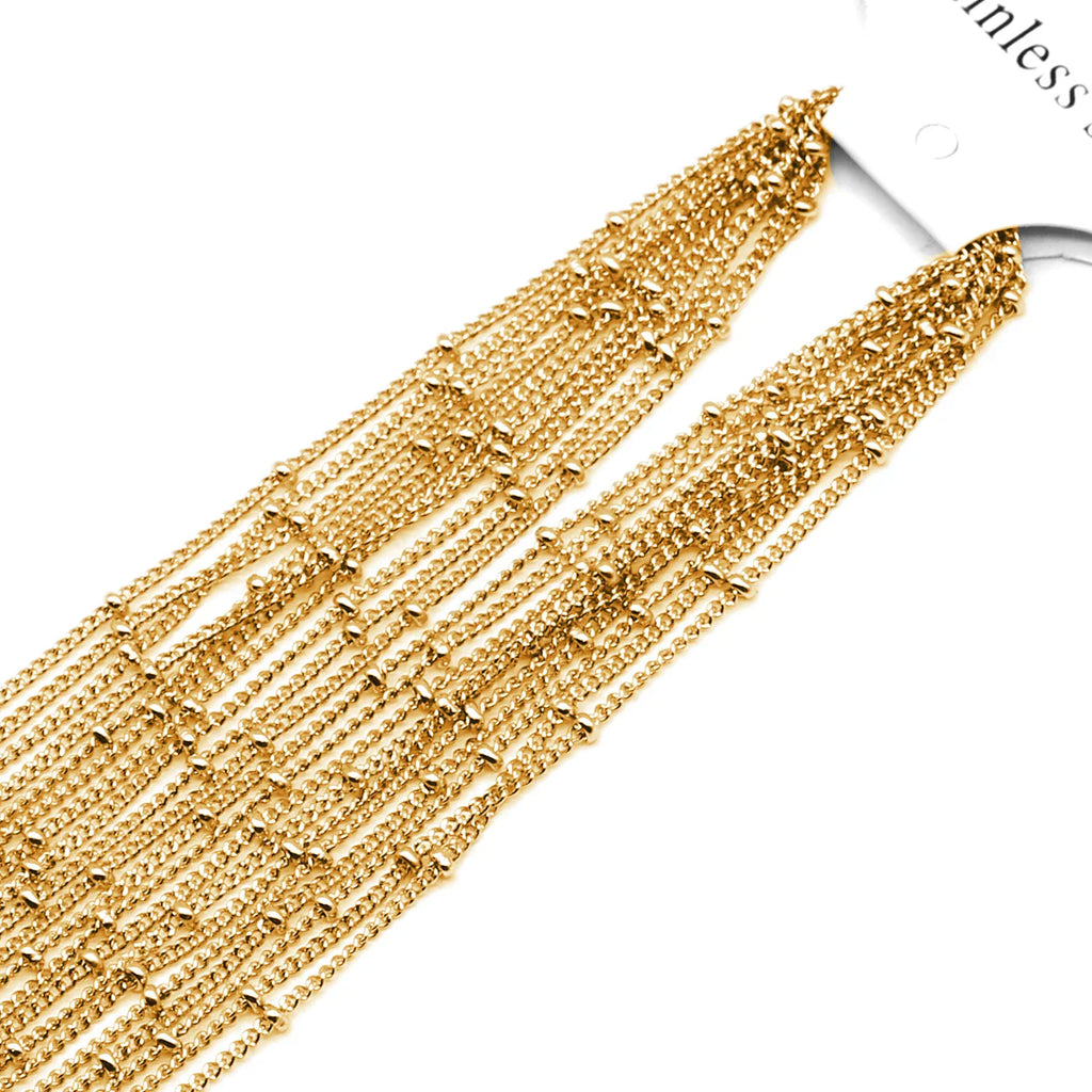 Aiovlo 10pcs/lot Width 1.5mm Stainless Steel Bead Chain Necklace Chains for DIY Jewelry Findings Making Materials Accessories