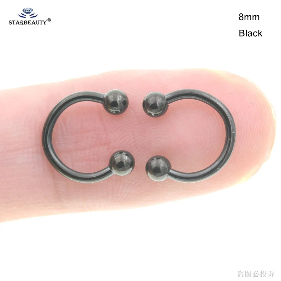 1Pc Moon Ball Smile Piercing Tooth, Labret Nose Ring, Conch Earrings, Nipple Genital Jewelry, Helix Tragus Piercing 1.2x6/8/10mm