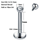 10Pcs/20Pcs/50Pcs G23 Titanium Labret Piercing Internal & External Design Lip Piercing Labret Stud Cartilage Helix Piercing