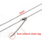 AHKNORMAILCUI 5pcs/Lot Stainless Steel 1 1.5 2mm Rolo Link Chain Necklace Gold 40 45 50 60CM Long Chain Lobster Clasp Necklace