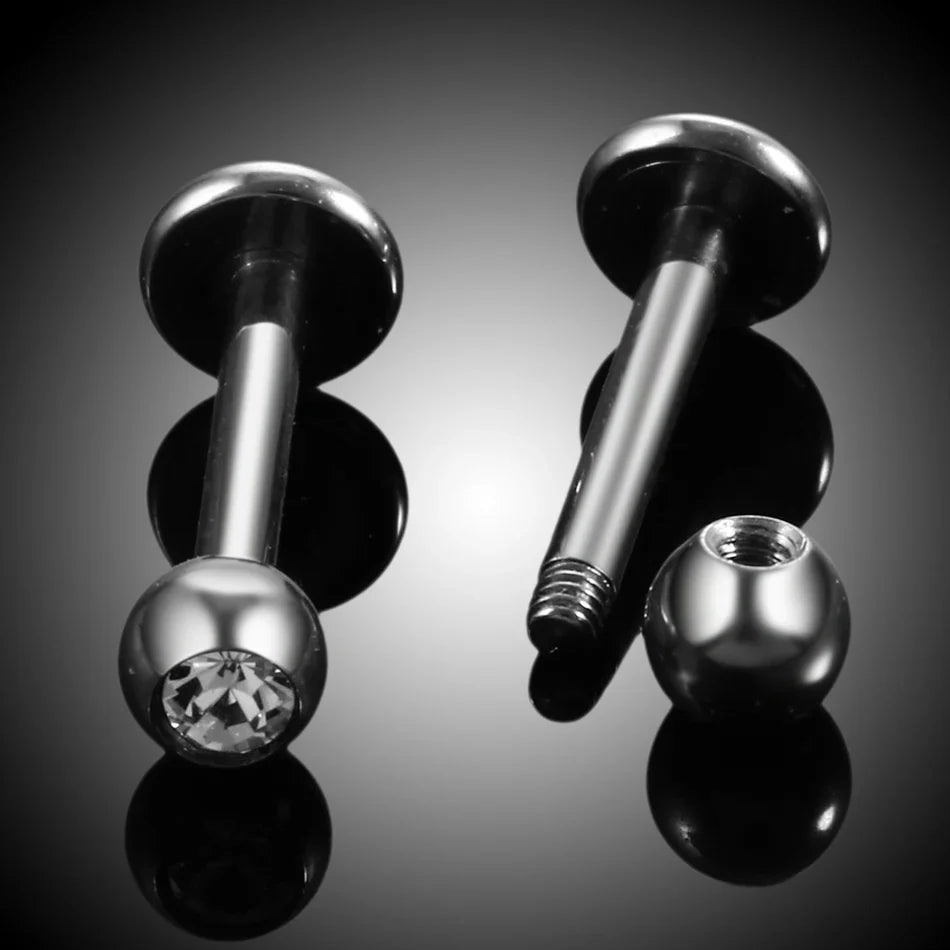 10Pcs/20Pcs/50Pcs G23 Titanium Labret Piercing Internal & External Design Lip Piercing Labret Stud Cartilage Helix Piercing