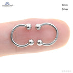 1Pc Moon Ball Smile Piercing Tooth, Labret Nose Ring, Conch Earrings, Nipple Genital Jewelry, Helix Tragus Piercing 1.2x6/8/10mm