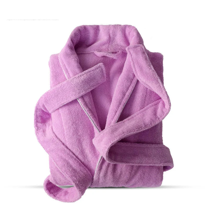 100% Cotton Toweling Terry Robe Lovers Soft Bath Robe Men And Women Nightrobe Sleepwear Male Casual Home Bathrobe Hotel Robe