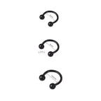 2pcs Stainless Steel Nose Hoop Ring Septum Rings Lip Studs Nostril Earrings Circular Tragus Ear Piercing Horseshoe Body Jewelry