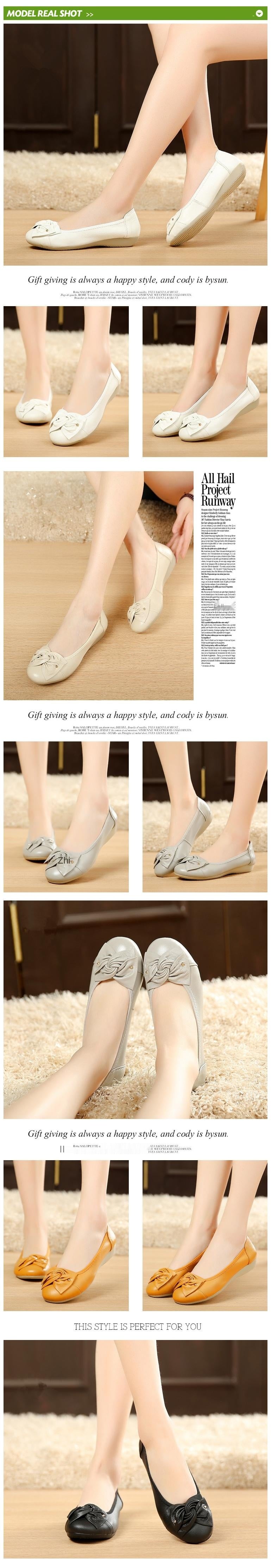 EOFK Women Ballet Flats Genuine Leather Shoes Spring Soft Casual Comfy Ballerina Flat Ladies Shallow Slip On Female Loafers