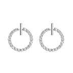 2020 NEW HOT SALE 100% Real 925 Sterling Silver Crystal Circle Earring For Women Making Jewelry Gift Wedding Party Engagement