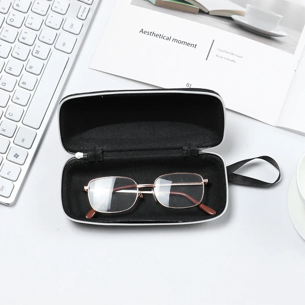 1 Pcs Zipper Closure Sunglasses Hard Box Eyewear Case Simple Style Portable EVA Reading Glasses Protective Box Unisex Travel